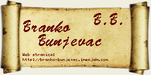Branko Bunjevac vizit kartica